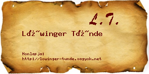 Lőwinger Tünde névjegykártya